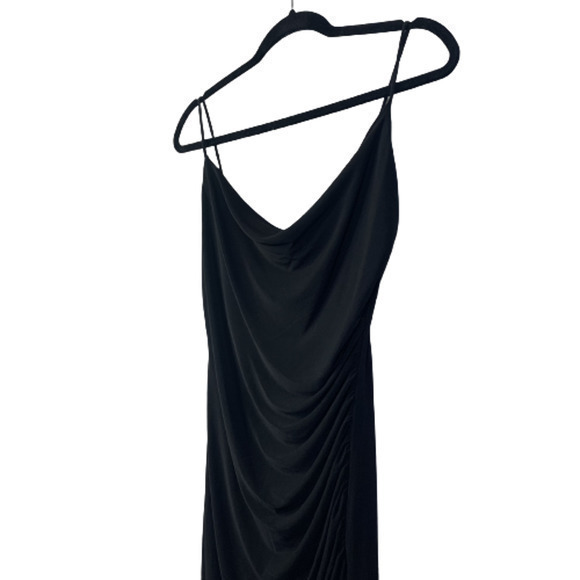 LAUNDRY x SHELLI SEGAL Black Spaghetti Strap Ruched Sheath Dress‎ - Picture 3 of 12